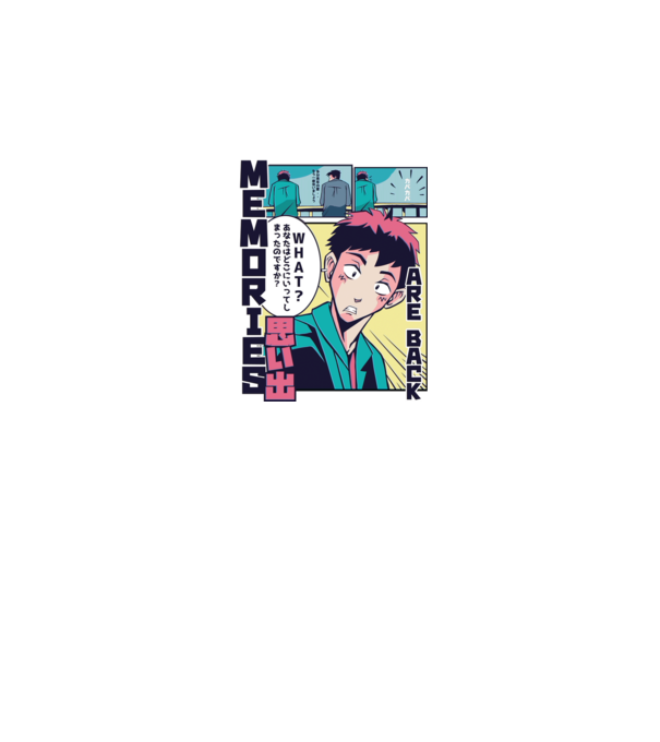 Anime Vaporwave benzi desenate model alb pe tricou