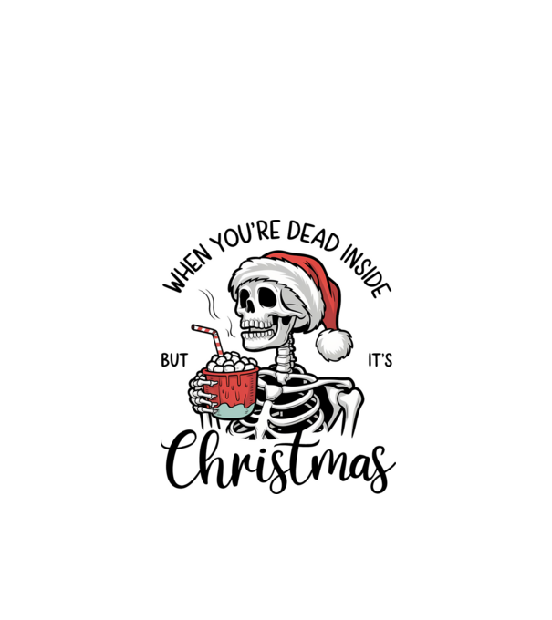 Dead inside, but it's christmas Alb model alb pe tricou