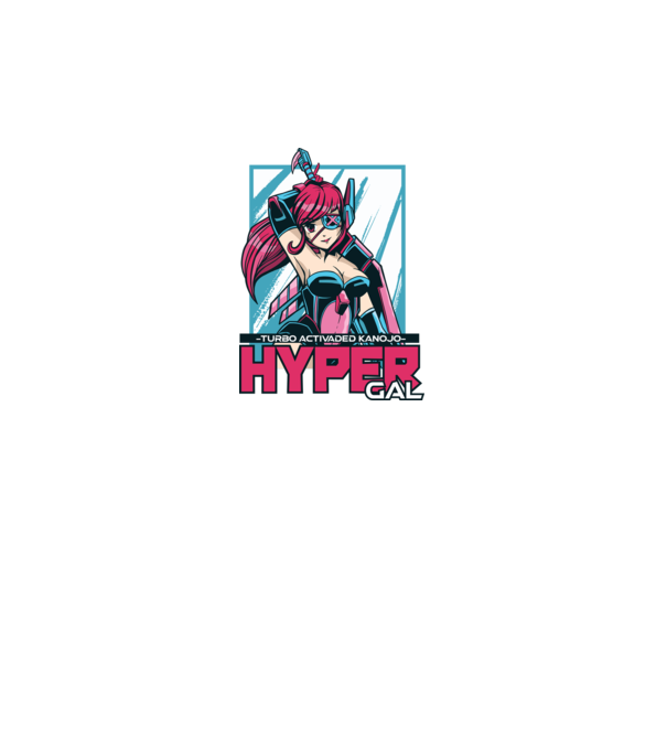 Hyper Gal - Fată Anime model gri pe tricou