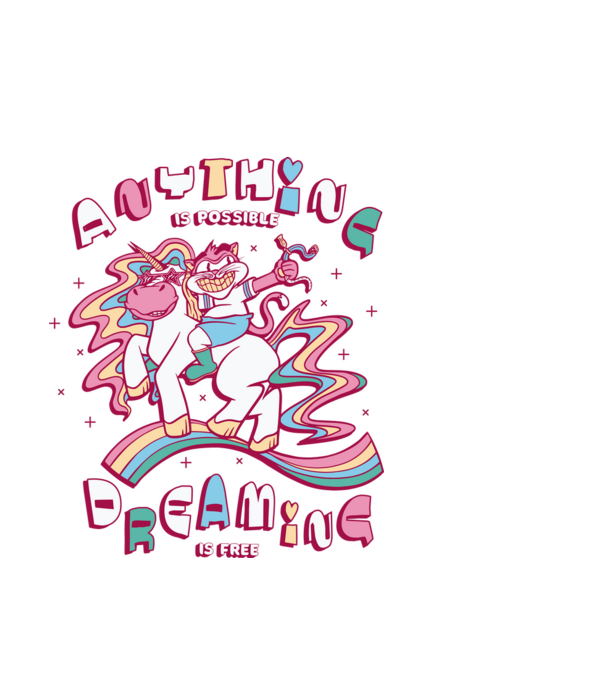 Orice este posibil Unicorn model alb pe tricou