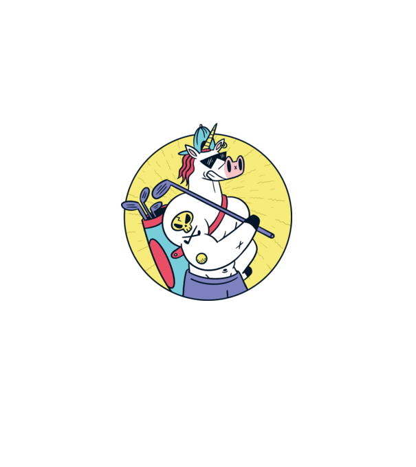 Unicorn Golf model verde pe tricou