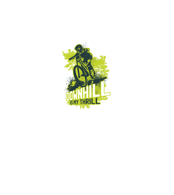 Downhill Is My Thrill tricou bicicletă model negru pe tricou