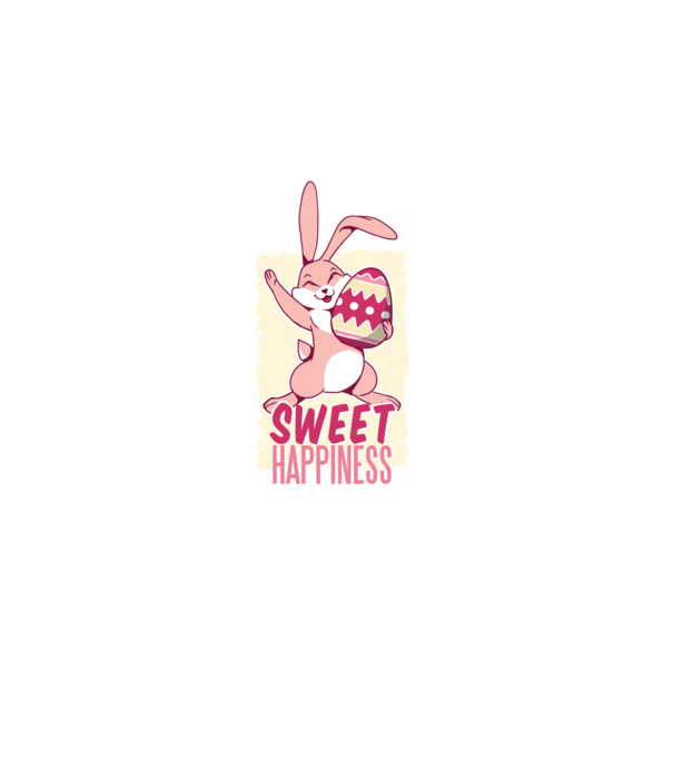 Sweet Happiness pentru Paște tricou cu iepuraș model albastru închis pe tricou