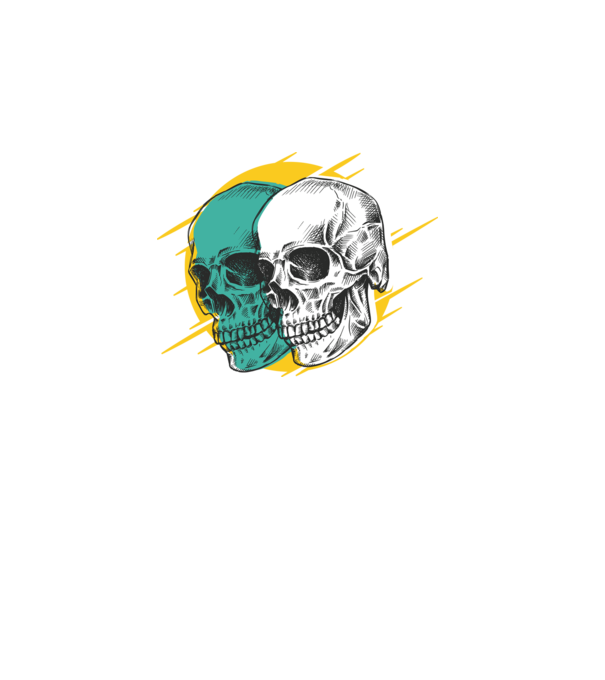 Cranii model turcoaz pe tricou