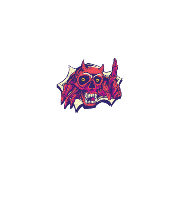 Craniu de Demon model negru pe tricou