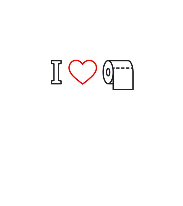 I love hârtie igienică model gri pe tricou