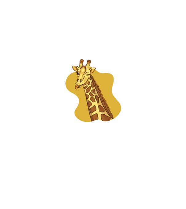Girafă amuzantă model alb pe tricou