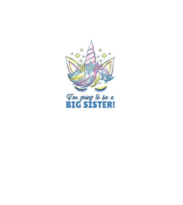 O să fiu un frate mai mare Unicorn model alb pe tricou