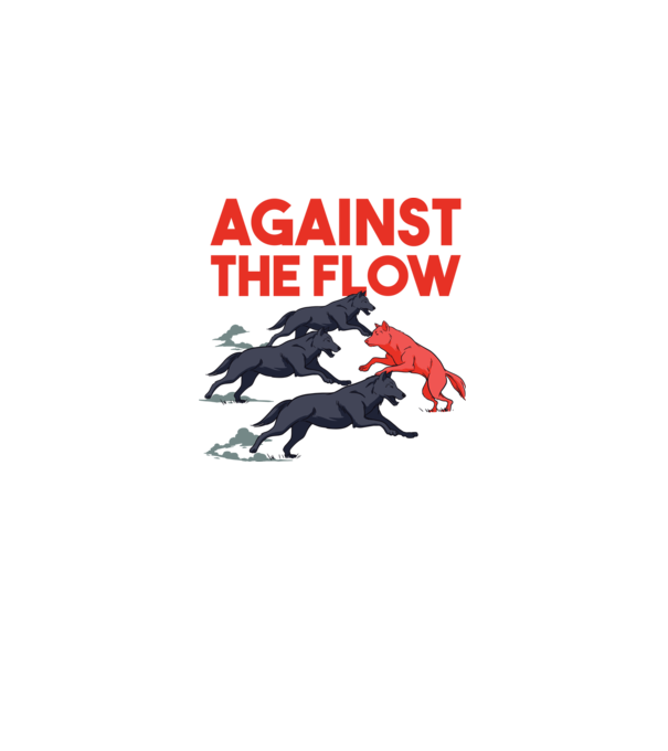 Against the flow - Împotriva curentului model alb pe tricou