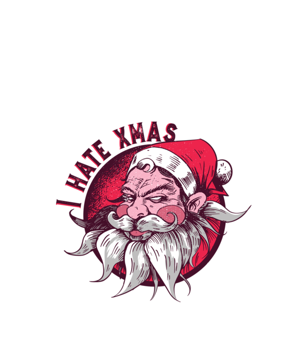I Hate Xmas model alb pe tricou
