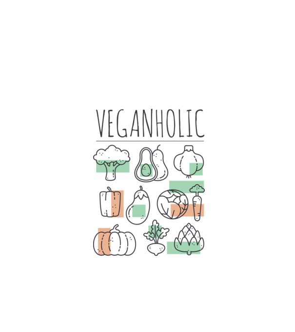Veganholic model alb pe tricou
