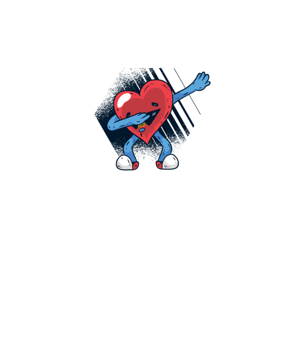 'Inimă DAB Floss Heart tricou amuzant pentru Valentine''s Day' model alb pe tricou