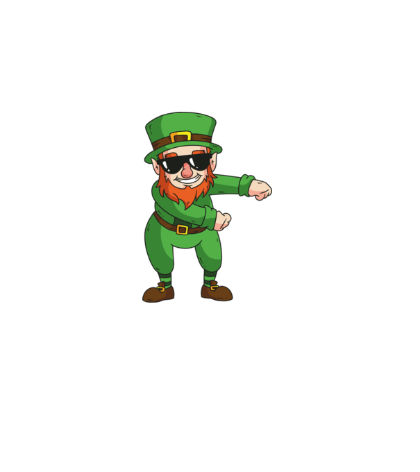 Leprechaun Floss DAB model alb pe tricou