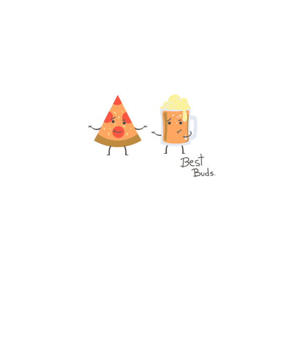 Best Buds - Pizza + Beer model nisipiu pe tricou