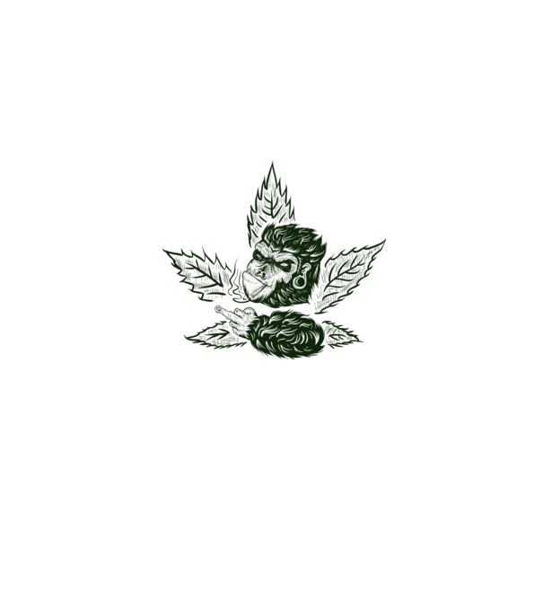 GORILĂ cannabis model gri pe tricou