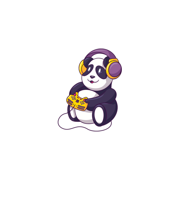 Gamer Panda model gri pe tricou
