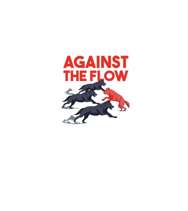 Against the flow - Împotriva curentului model gri pe tricou