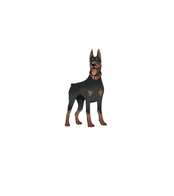 Tricou cu câine dobermann model gri pe tricou