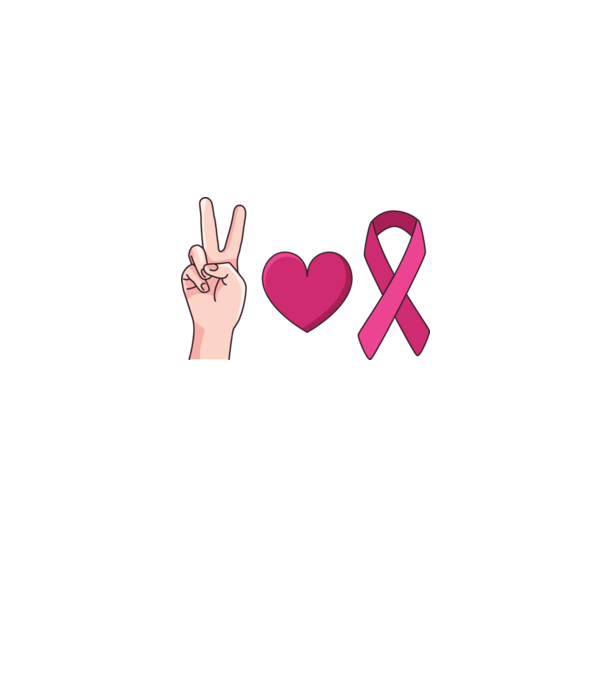 Peace Love lupta împotriva cancerului de sân model gri pe tricou