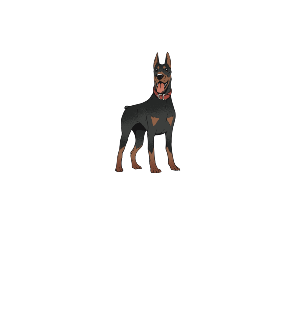 Tricou cu câine dobermann model gri pe tricou