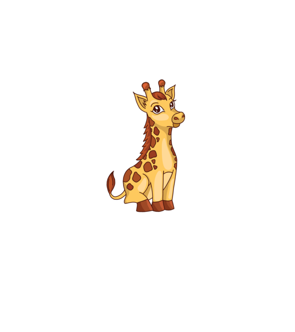 Girafă drăguță model albastru închis pe tricou