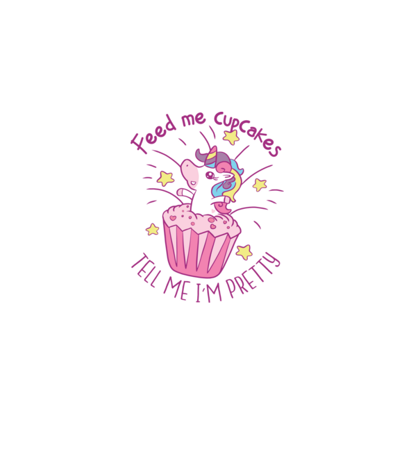 Unicorn Muffin model alb pe tricou