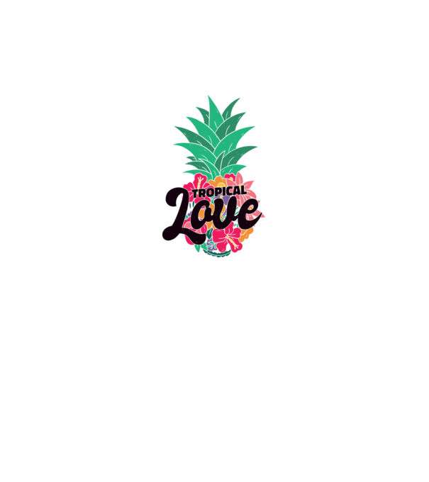 Ananas Tropical Love model gri pe tricou