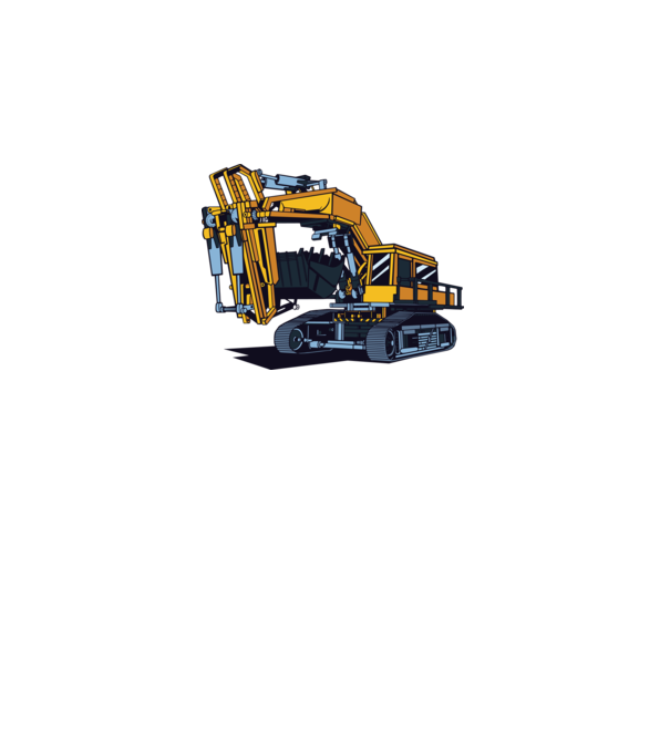 Excavator model gri pe tricou
