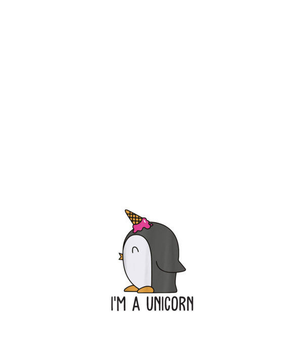 'I''m a unicorn - penguin' model negru pe tricou
