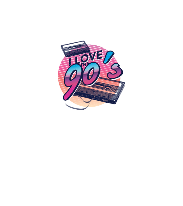 I love the 90s Casetă model gri pe tricou