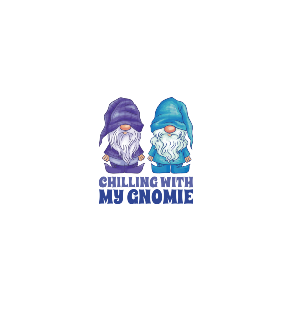 Chilling with my Gnomie model alb pe tricou