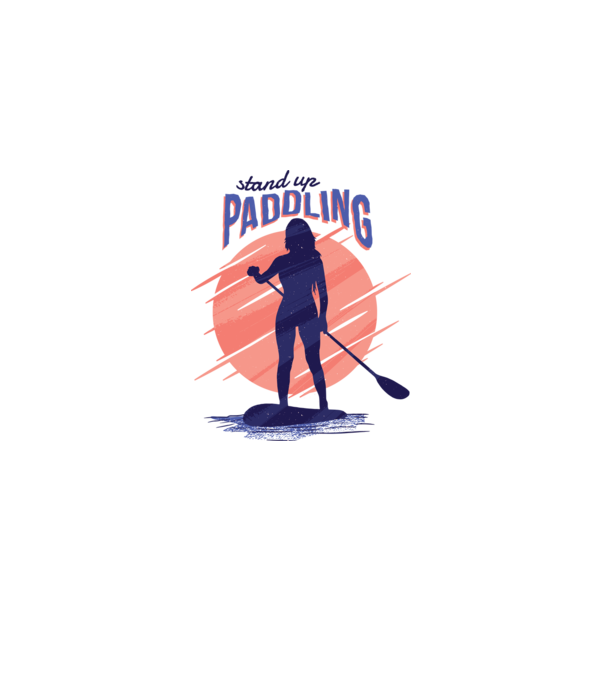 Tricou SUP Stand Up Paddle model alb pe tricou