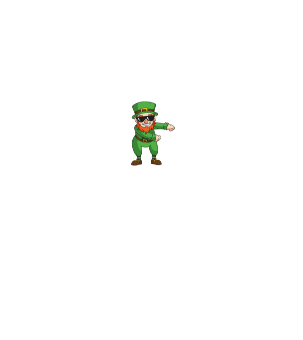 Leprechaun Floss DAB model alb pe tricou