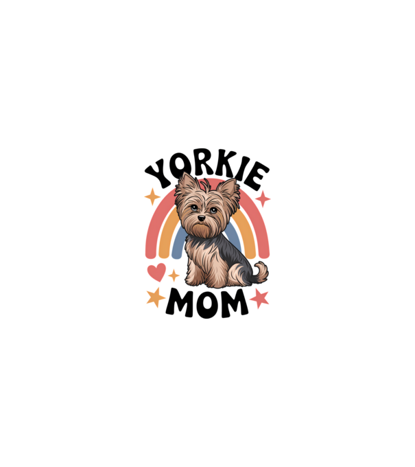 Yorkie Mom Alb model nisipiu pe tricou