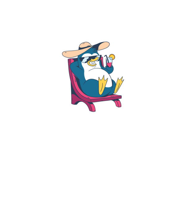 Pinguin cool stă la plajă la mare model gri pe tricou