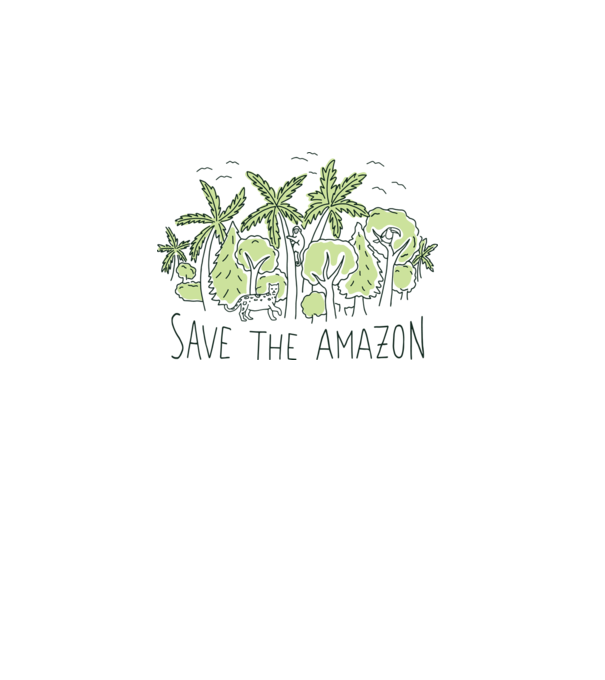 Salvează Pădurea Amazoniană model alb pe tricou
