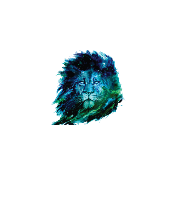 lion color splash model alb pe tricou