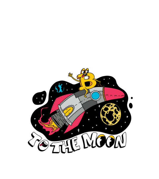 Bitcoin to the moon model turcoaz pe tricou