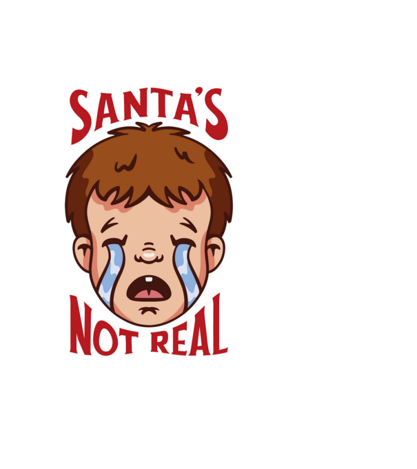 Santa's Not Real copil plângând model negru pe tricou