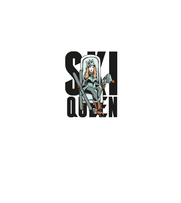 Ski Queen - Regină schioară model albastru jeanși pe tricou