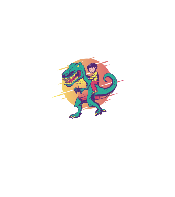 T-rex Gamer dinozaur model albastru jeanși pe tricou