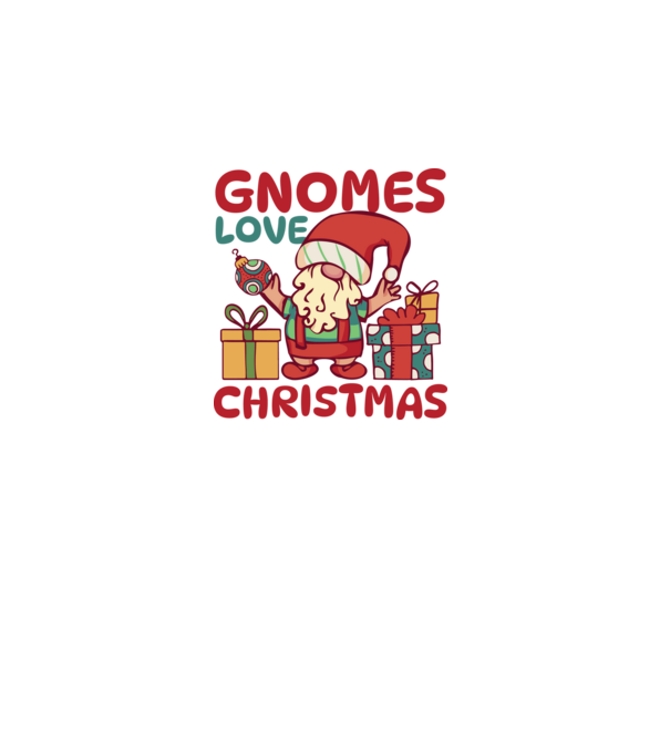 Gnomes LOVE Christmas model alb pe tricou