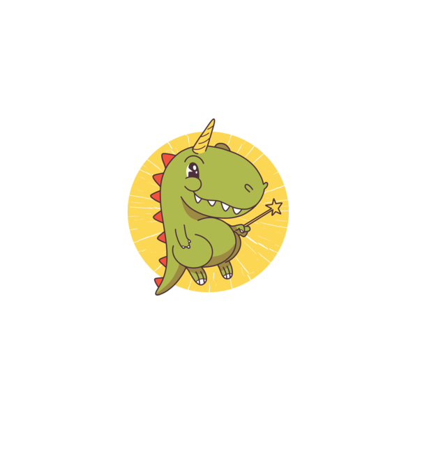 T-rex Unicorn cu baghetă magică model albastru deschis pe tricou