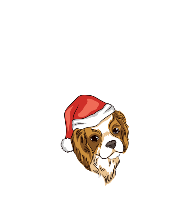 Santa Cocker Spaniel model alb pe tricou