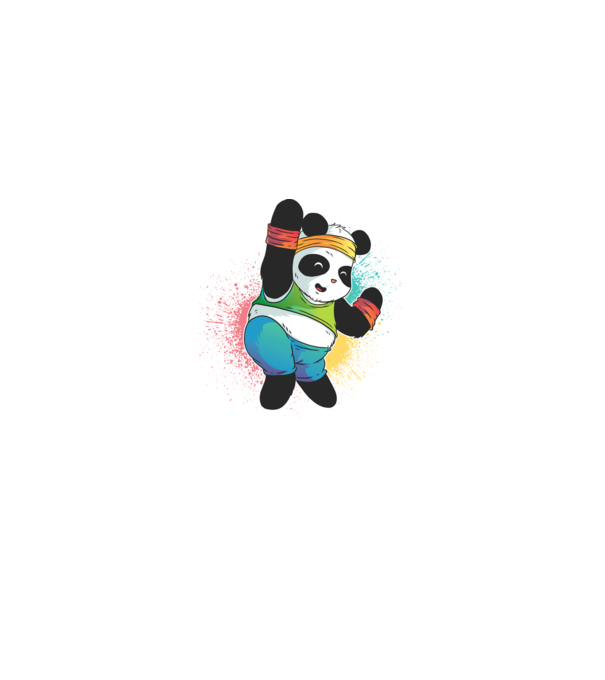 Panda drăguț Zumba model negru pe tricou