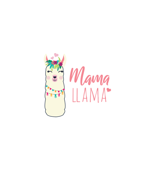 Mama Llama model negru pe tricou