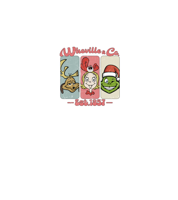 Whoville & Co - Grinch model alb pe tricou