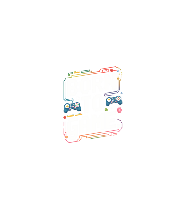 Born to Game Pixel Negru model nisipiu pe tricou