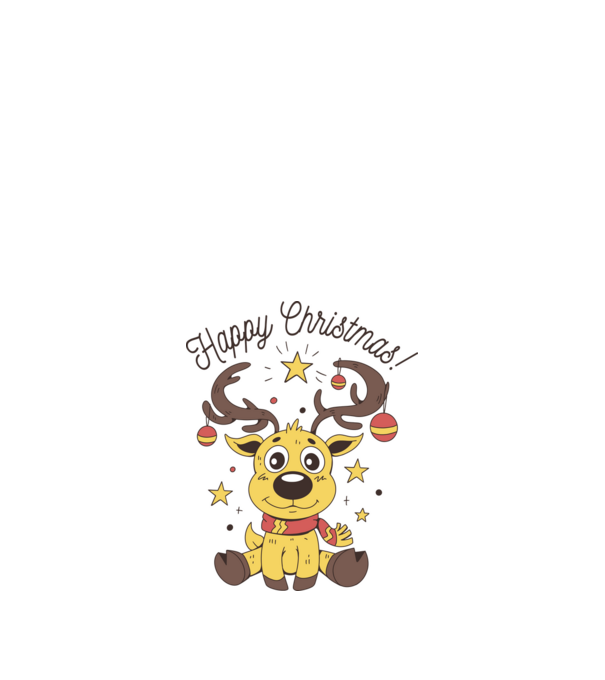 Happy Christmas Reindeer Alb model alb pe tricou