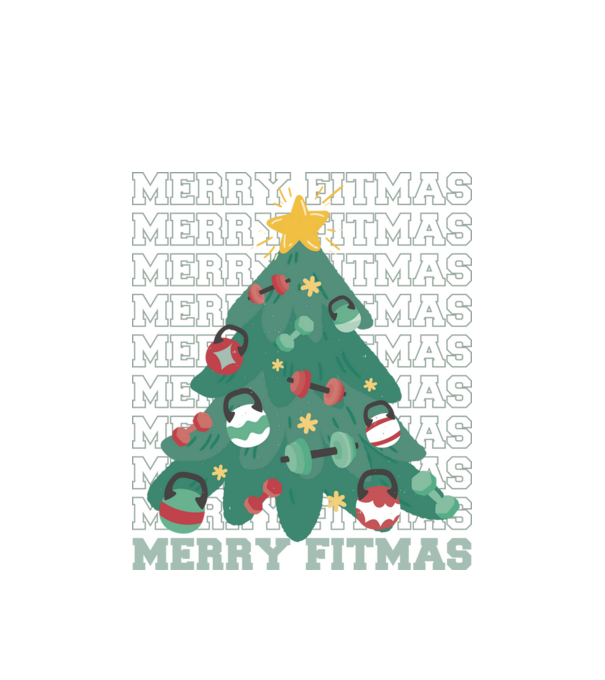 Merry Fitmas Fitmas Pom de Crăciun Fitness model alb pe tricou